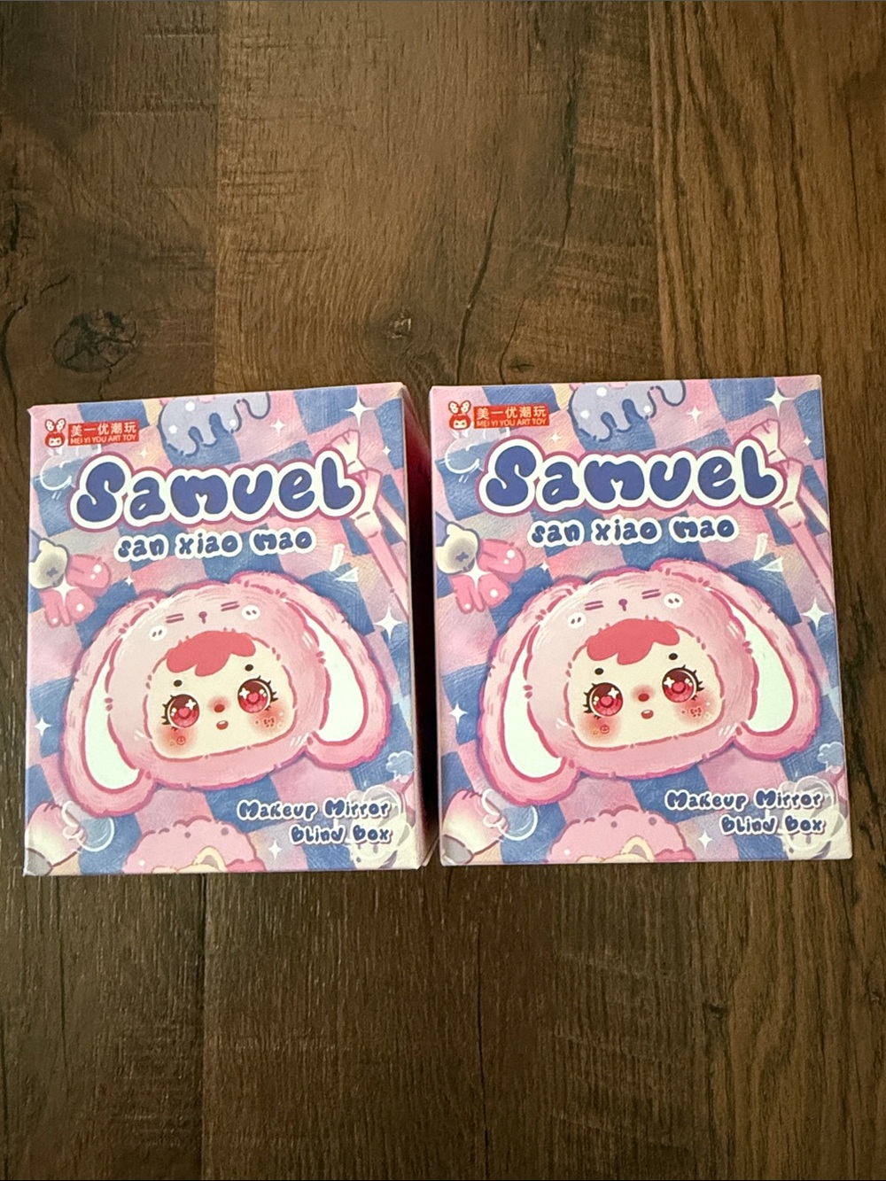 Samuel San Xiao Mao Pink Cartoon Makeup Mirror Blind Box (Set of 2)